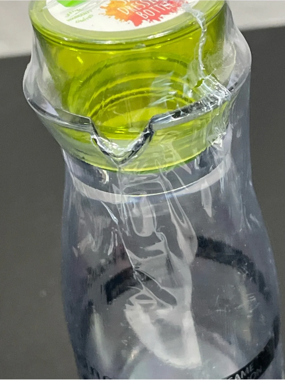 Healthy Dressing Glass Salad Dressing Bottle with Lime Green Lid